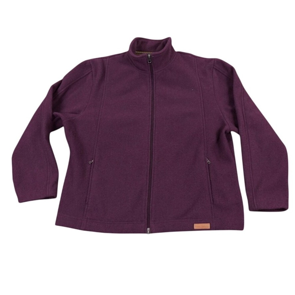 Royal Robbins Fleece Jacket Womens L Purple Full Zip Outdoor Travel Hiking Logo
